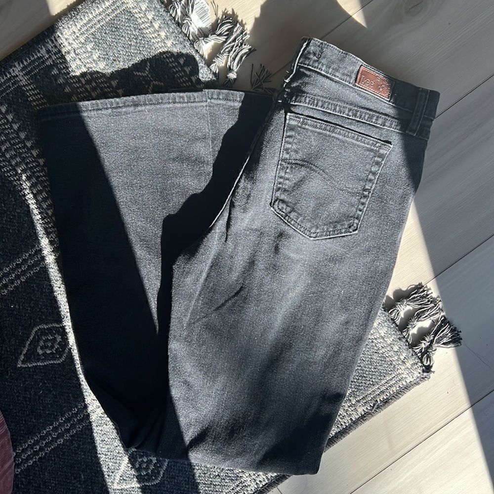 Vintage 90s Era Lee Bootcut Jeans, black faded size 10L